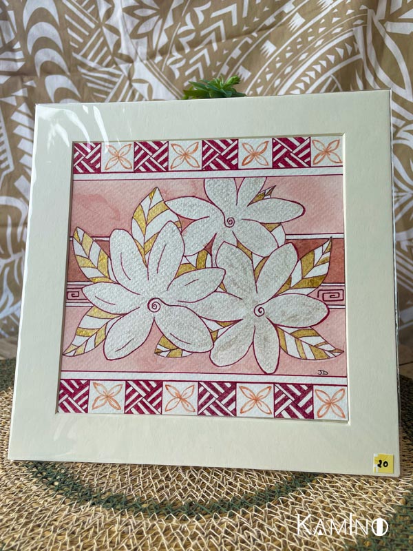 Aquarelle fleurs du Pacifique