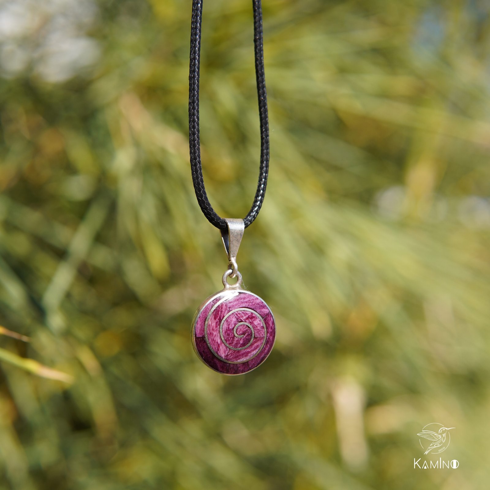 Pendentif Pachamama pourpre petit format